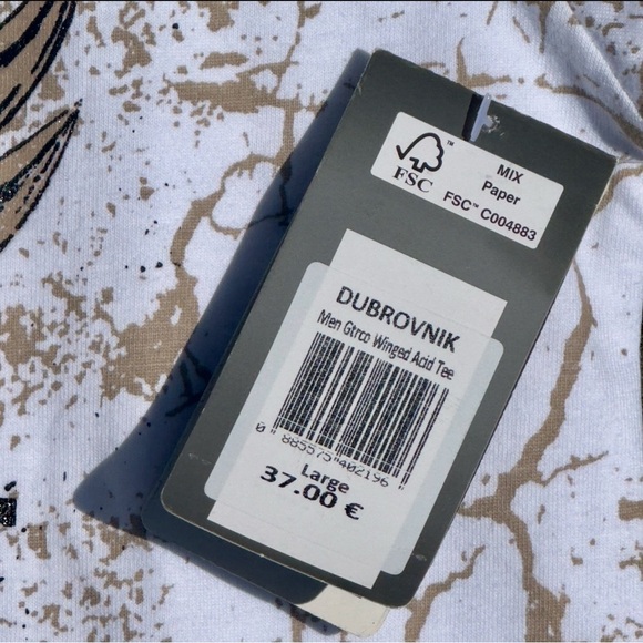 NWT Hard Rock Cafe Guitar Co White Gold Winged Acid Cotton T-shirt Mens Large - Picture 8 of 11